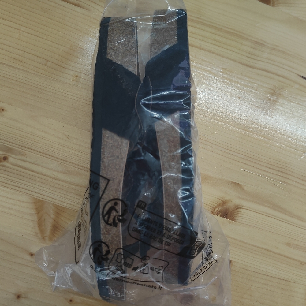 Black Summer Cork Sandals Genuine Leather Gizeh Style OEM US W8-8.5 EU39